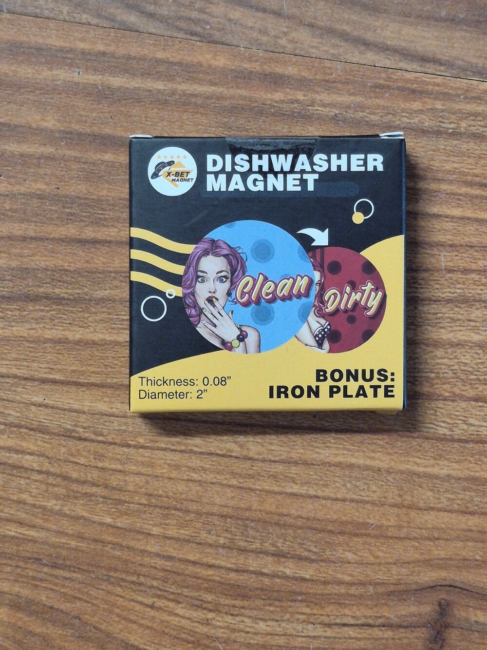 MAGNET Clean Dirty Dishwasher Sign Indicator 2" Pinup Design + Iron Plate s16